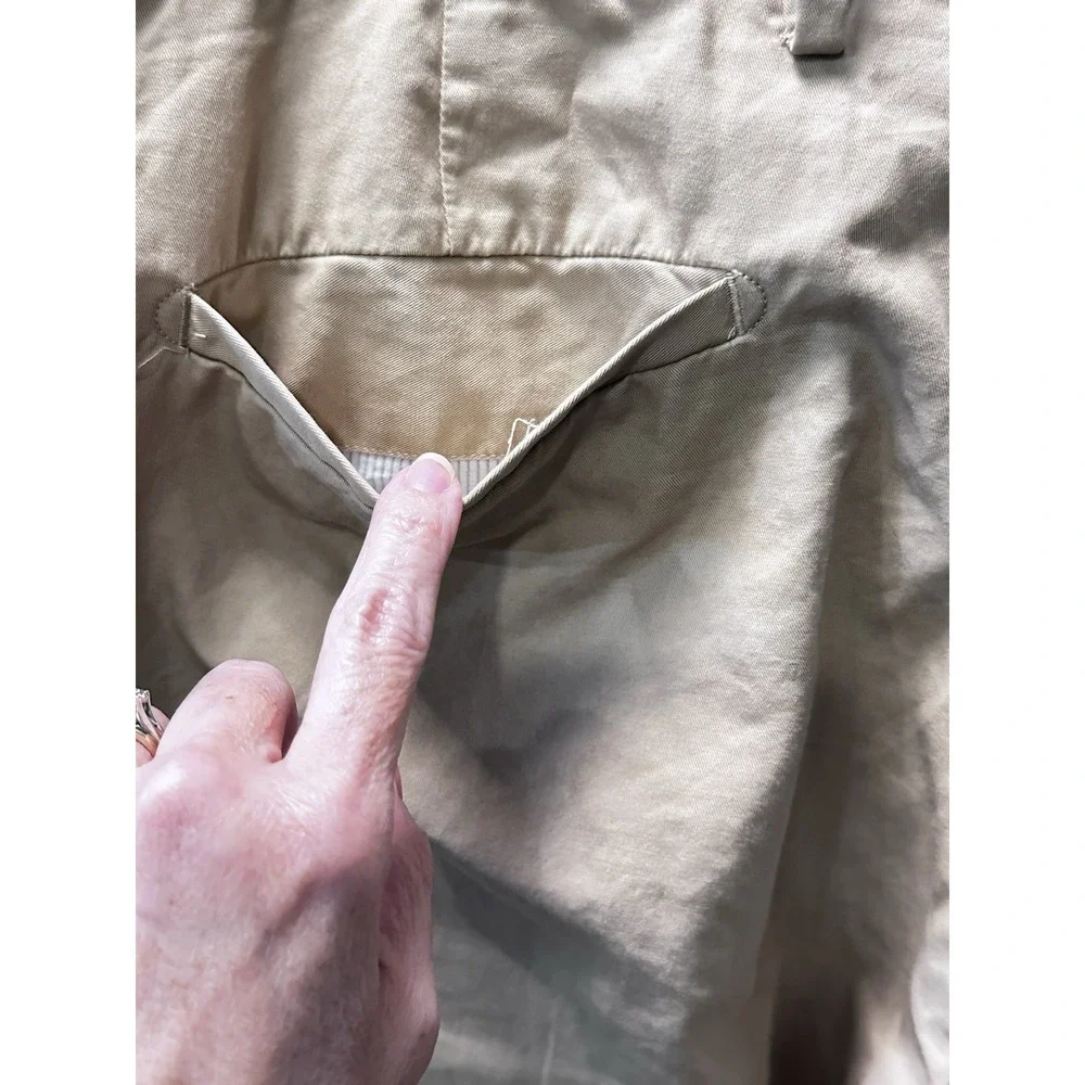 Banana Republic Straight Dress Chino Mens Khaki Tan Cotton Pants Academia‎ 36